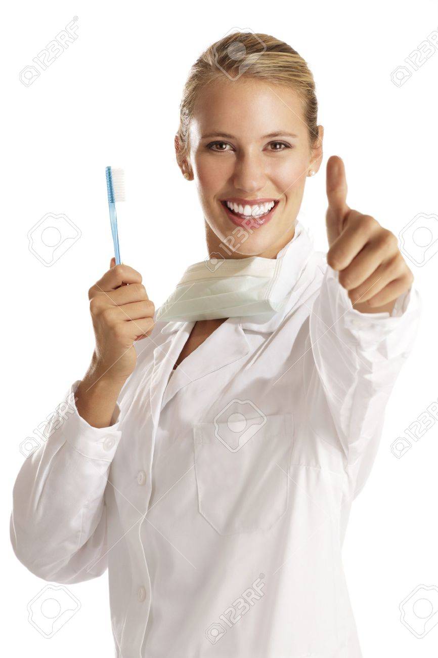 young woman dentist on white background - 15936980 young woman dentist on white background - 15936980
