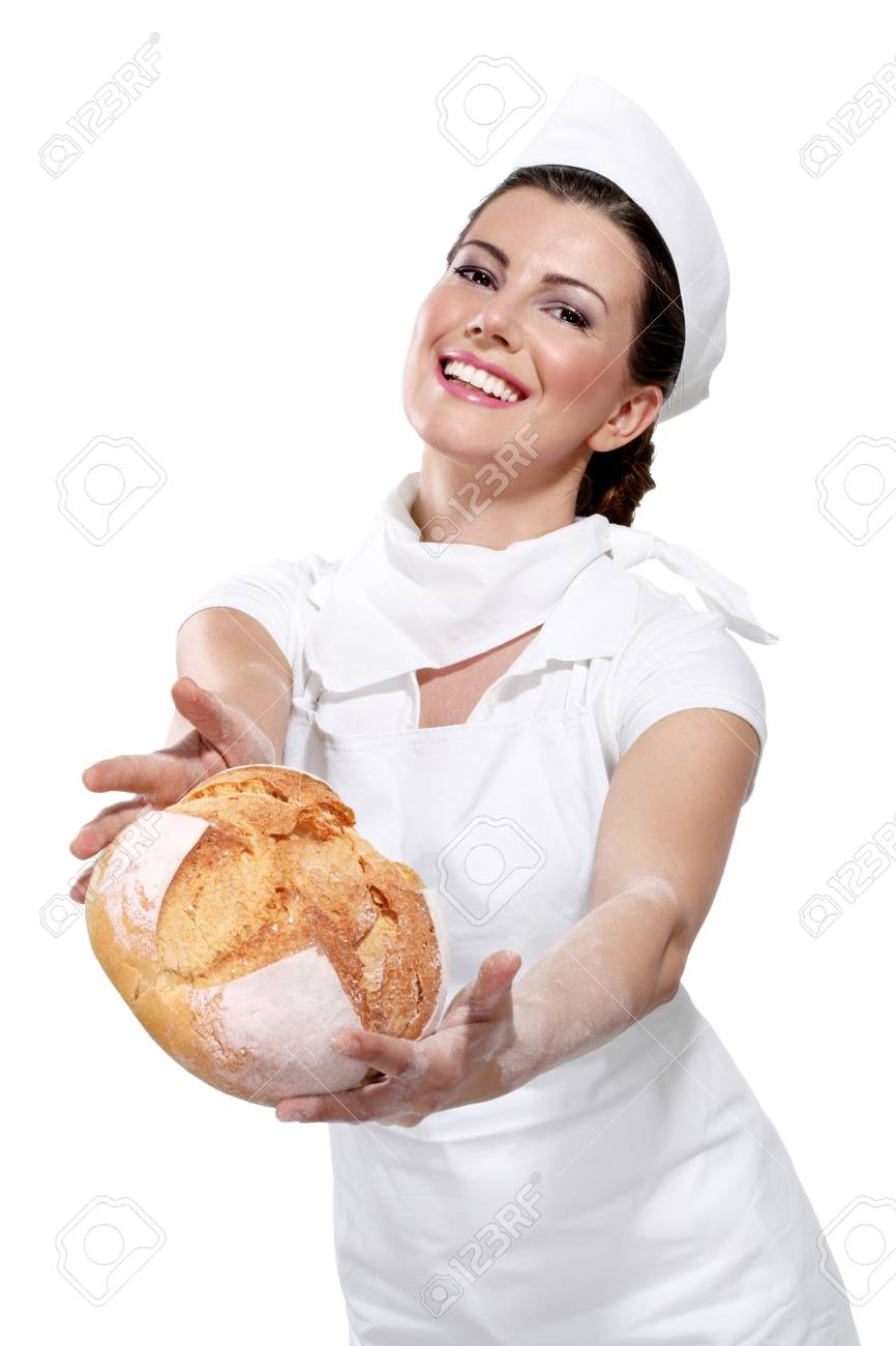 young beautyful woman baker on white - 17643977 young beautyful woman baker on white - 17643977