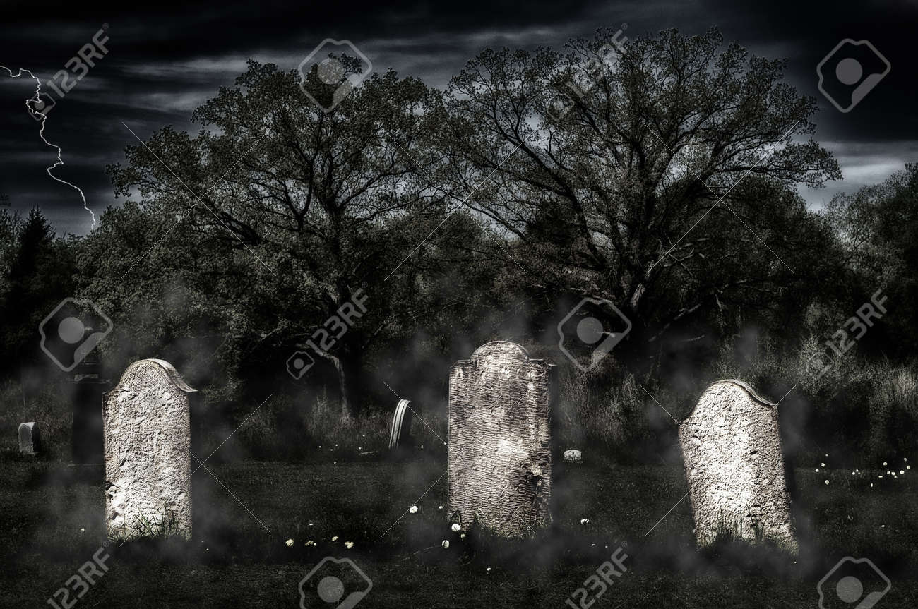 Glow Of Gloom >> Weathered Headstones In An Old Cemetery Glow In An Eerie Light Glow Of Gloom >> Weathered Headstones In An Old Cemetery Glow In An Eerie Light