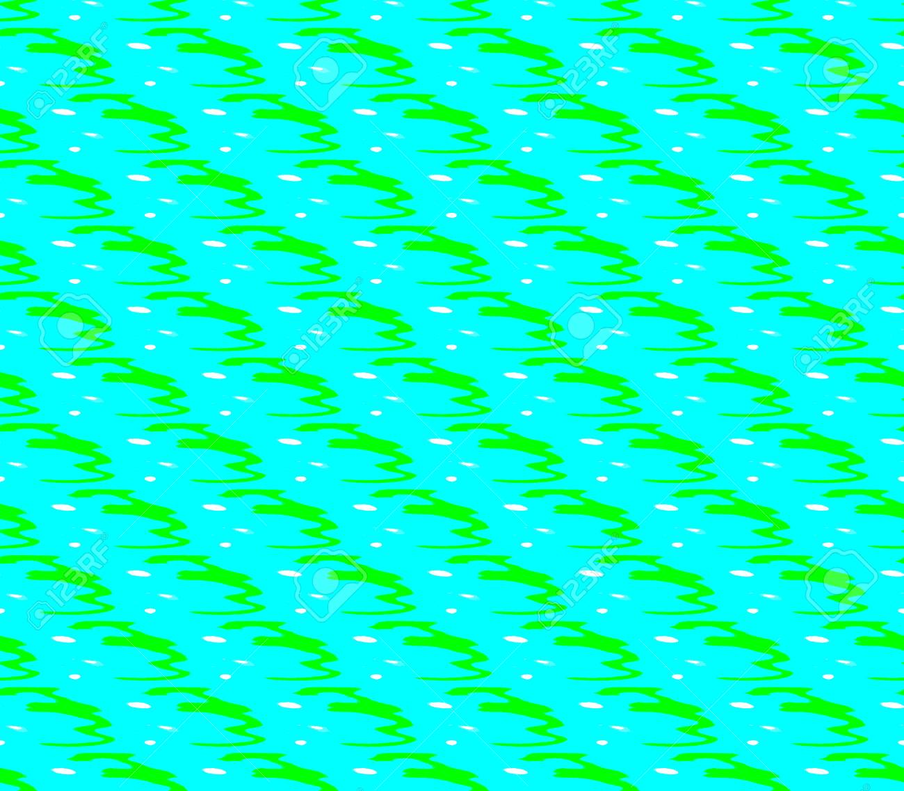 緑と白の水玉 ラインおよび図面の周りの穴の行の抽象的なシームレス背景 の写真素材 画像素材 Image