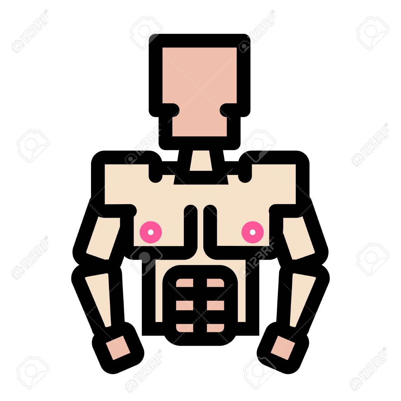 筋肉男の胴体のアイコンをのイラスト素材 ベクタ Image 86096010