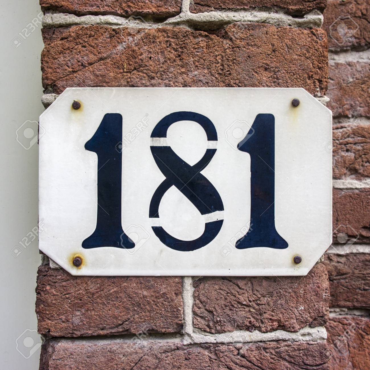 House Number One Hundred And Eighty One Black Lettering On A Stock Photo Picture And Royalty Free Image Image
