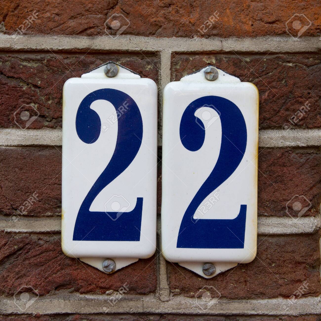 House Number Twenty Two (22) Stock Photo, Picture And Royalty Free Image.  Image 129264648.