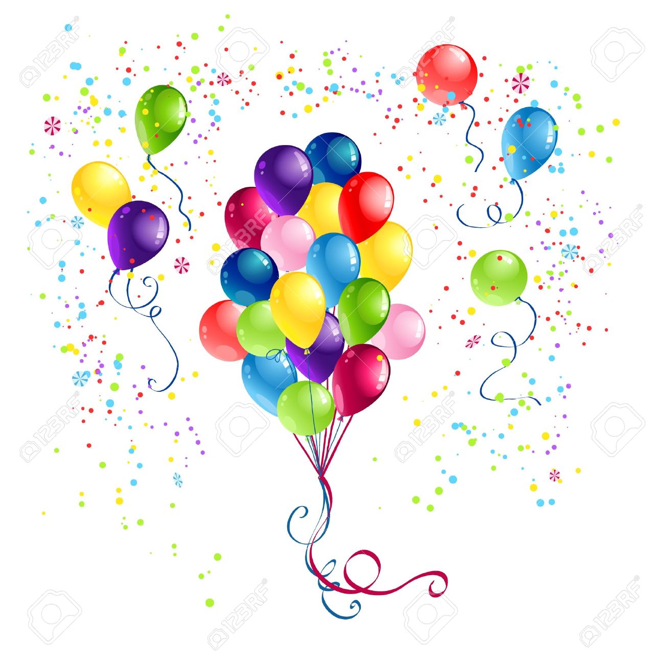Bunch Of Festive Balloons Royalty Free Cliparts, Vectors, And Stock  Illustration. Image 20544508.