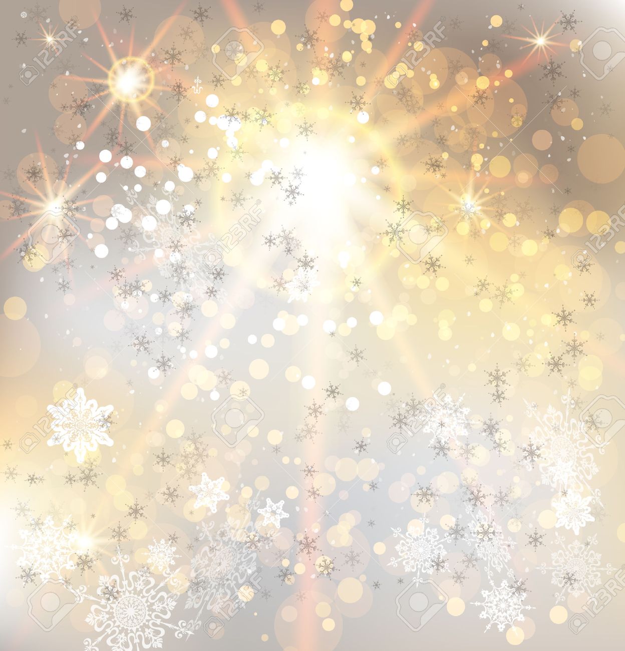 Golden Light And Snowflakes Festive Vector Background Royalty Free Cliparts Vectors And Stock Illustration Image