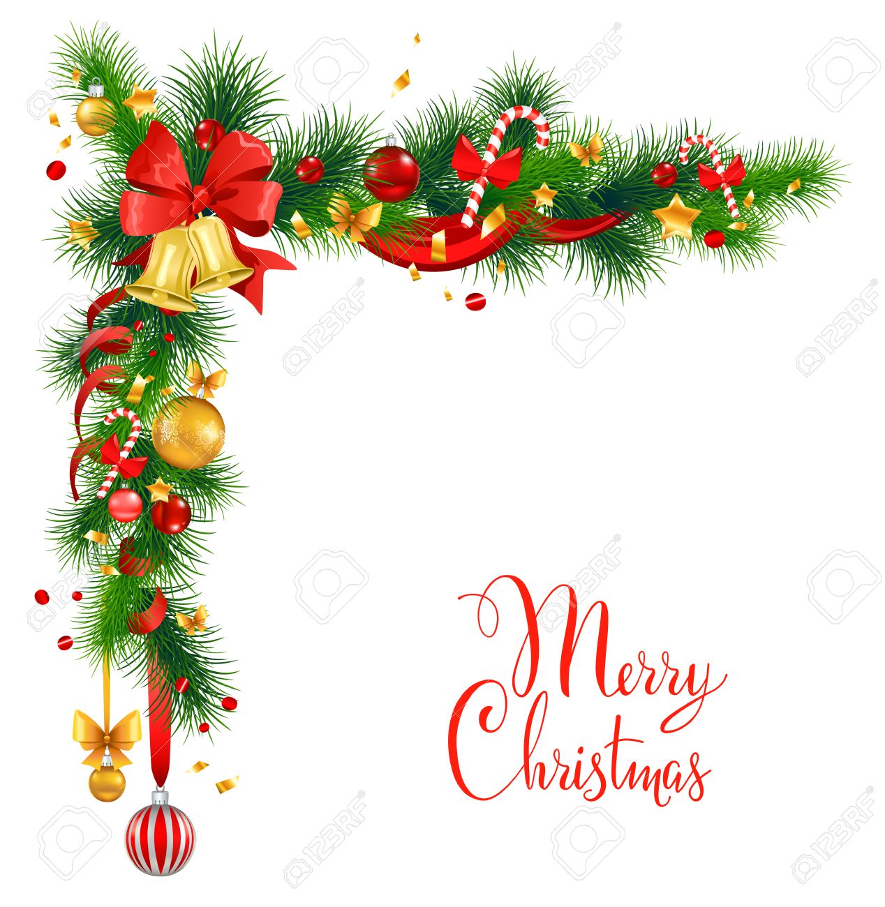 Decoraciones De Navidad Con Campanas. Fondo De Vacaciones Para De Diseño, Bandera, Boleto, Folleto Y Así Sucesivamente. Ilustraciones Svg, Clip Art Vectorizado Libre De Derechos. Image 49779583.