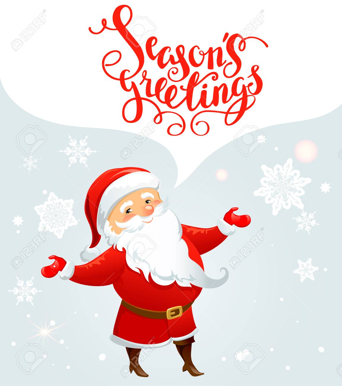 winter holiday background with santa claus for christmas invitation