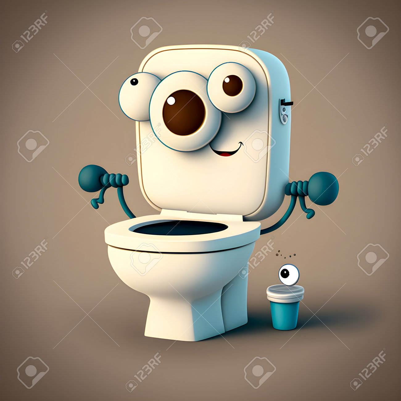 Funny Toilet, Cartoon Style, Simple Lines, Full Body, Minimalism  Illustration Stock Photo, Picture and Royalty Free Image. Image 195879508., image size:1300x1300