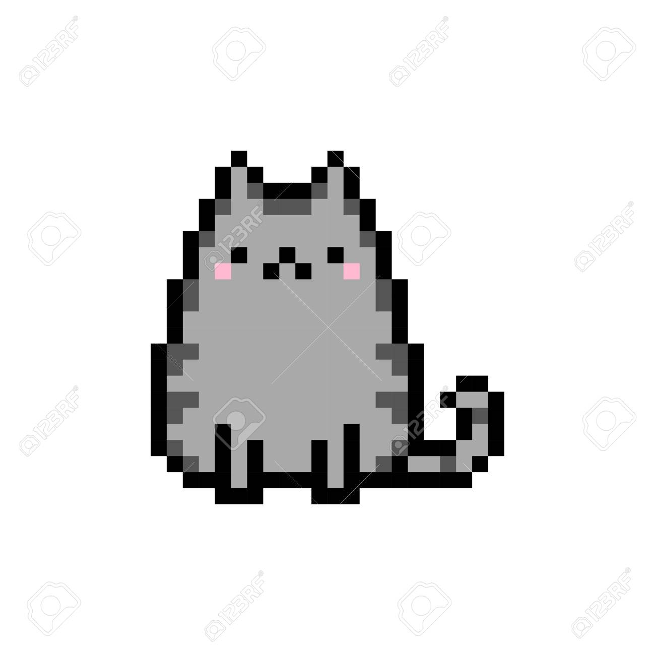 Arte Lindo Del Pixel Del Animal Doméstico Del Gatito Lindo - Vector Aislado Ilustraciones svg, vectoriales, clip art vectorizado libre de derechos. Image 89500839