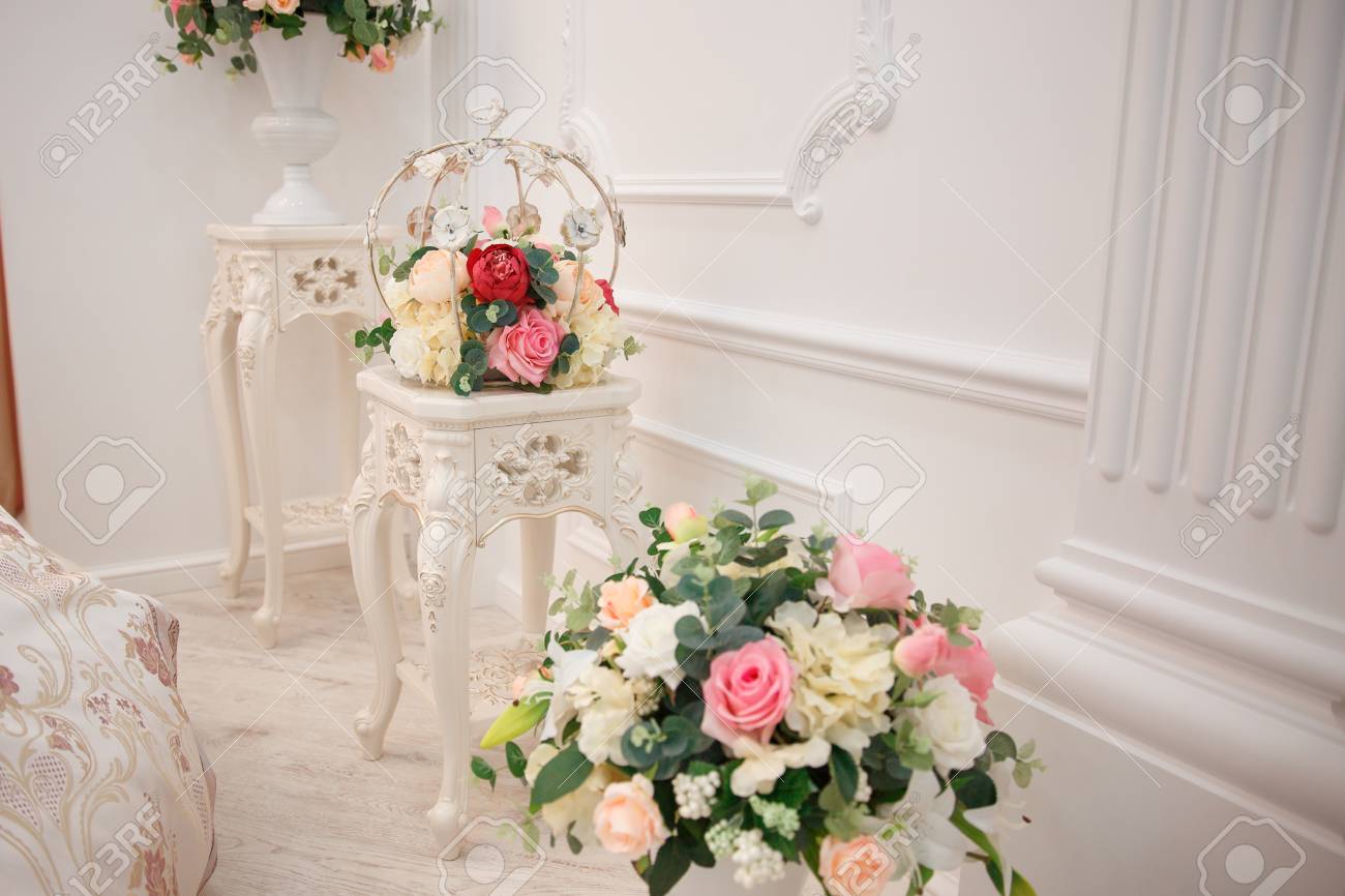 Artificial Flowers Vase With A Flower Arrangement In An Expensive