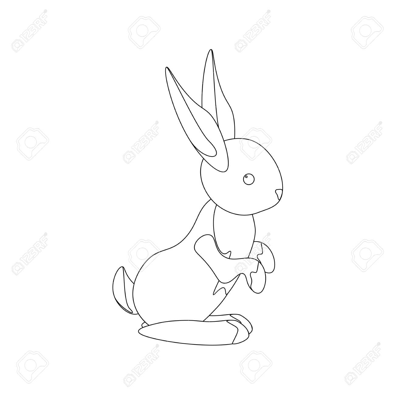 easter bunny outline on the white background vector illustration bunny outline