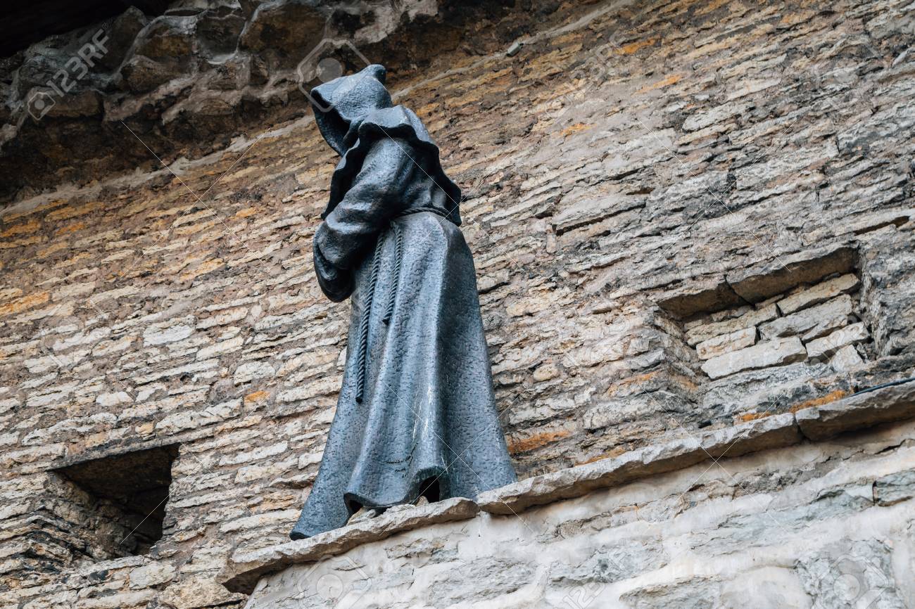 Tallinn Estonia August 14 2019 Monk Statue At Danish King S