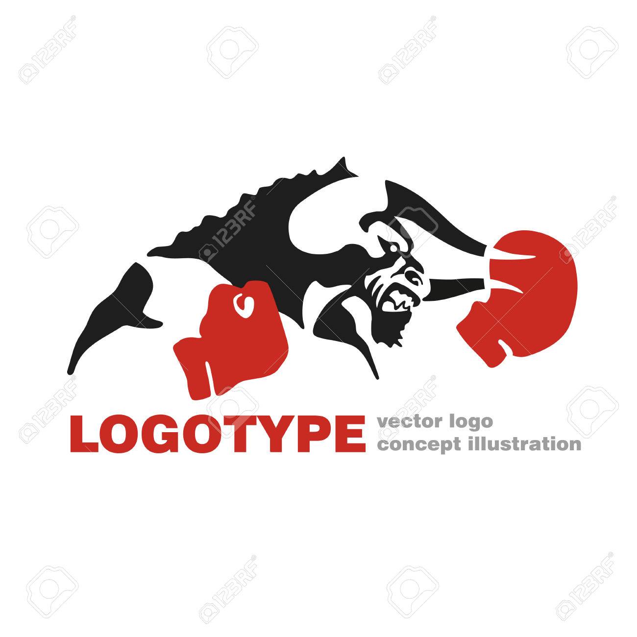 bull boxing gloves vector logo template creative illustration