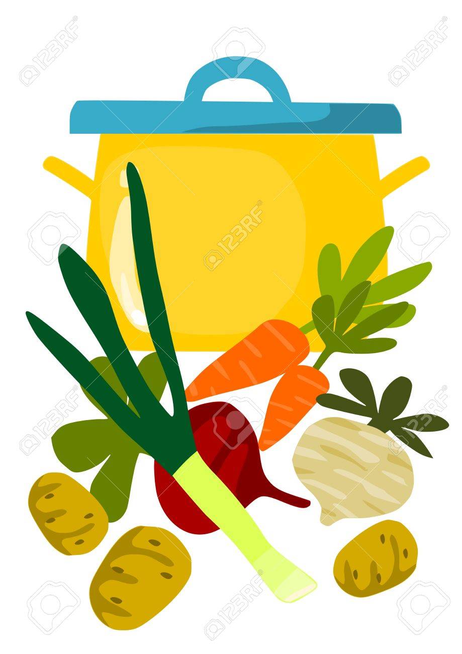 Pot and things for tasty soup - 15309437 Pot and things for tasty soup - 15309437