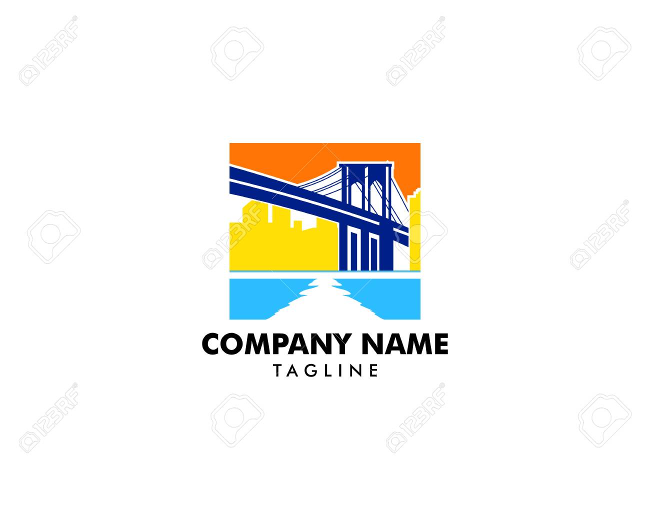 Brooklyn Bridge Logo Клипарты, SVG, векторы, и Набор Иллюстраций Без Оплаты  Отчислений. Image 118968376