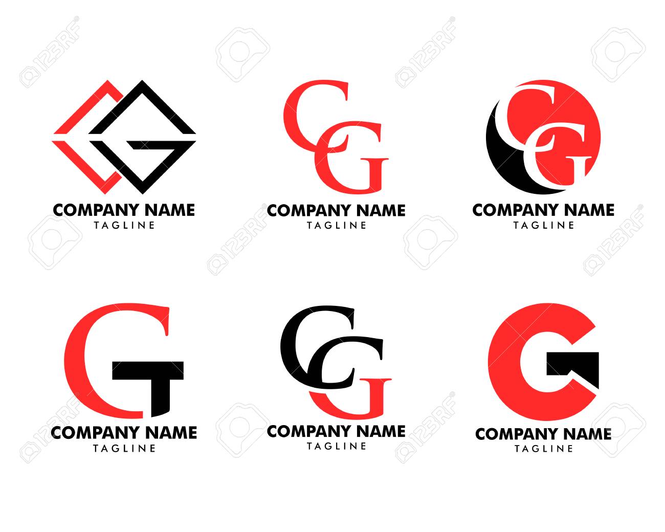 Set of Initial illustration of letter cg vector logo - 119512421 Set of Initial illustration of letter cg vector logo - 119512421
