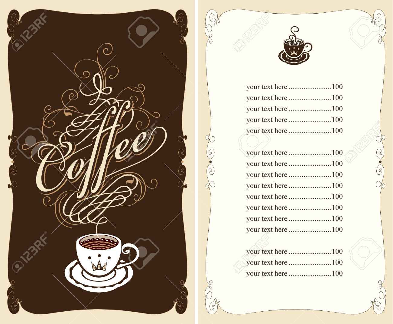 coffee menu template