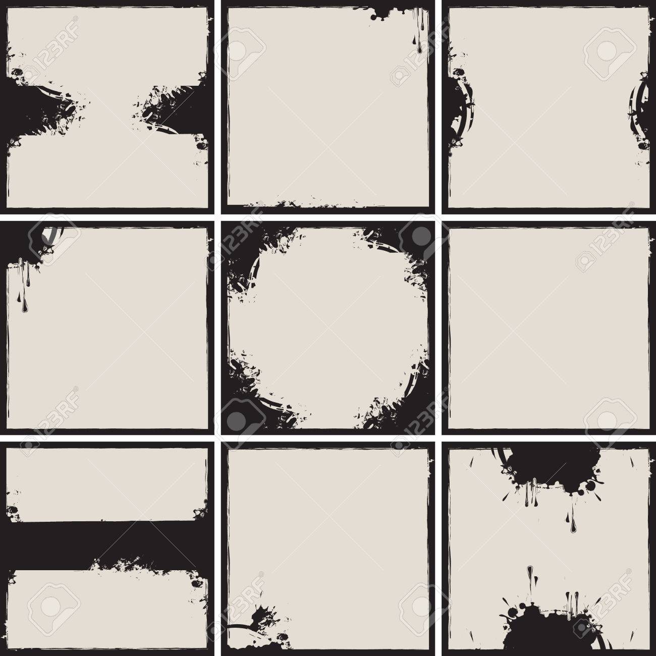 水しぶきとしずく汚れとベクトル フレームのセット のイラスト素材 ベクタ Image