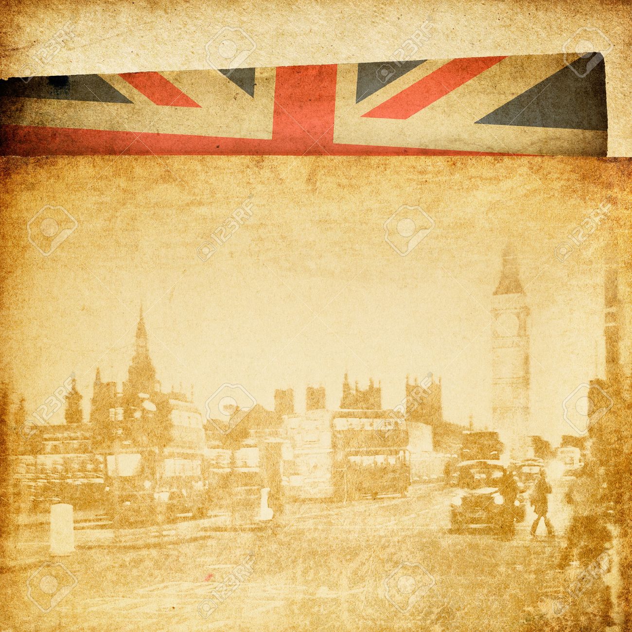 vintage london theme background buildings of parliament with