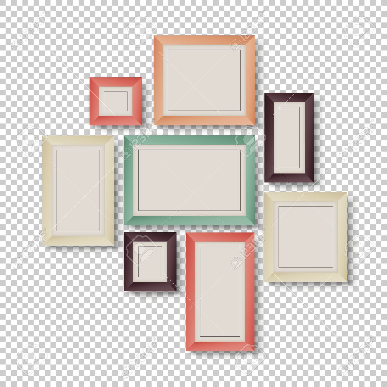 Group Of Frames On Transparent Background In Hipster Colors Stock Vector Group Of Frames On Transparent Background In Hipster Colors Stock Vector