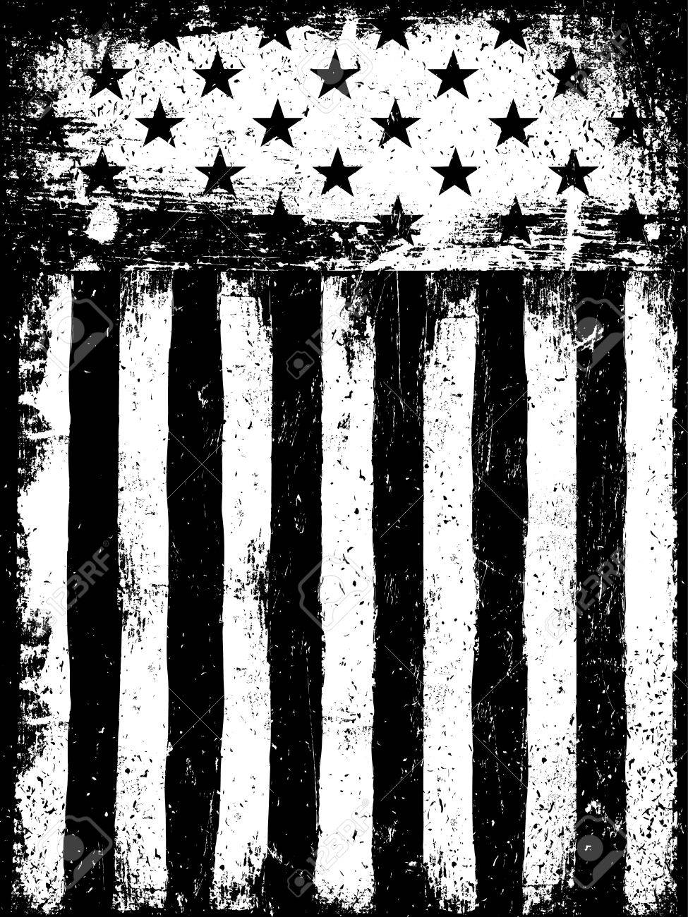 stars and stripes monochrome negative photocopy american flag