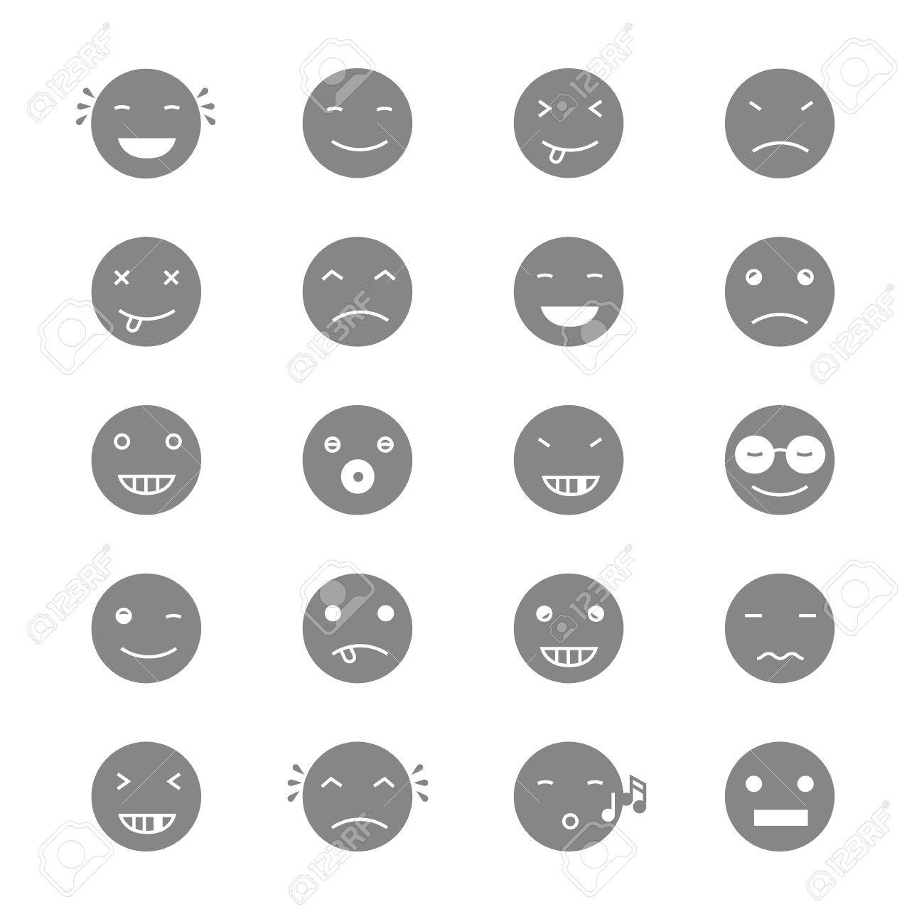 顔文字コレクション 絵文字のセットです 白黒フラット スタイル 別の顔文字 ベクトル図 のイラスト素材 ベクタ Image 顔文字コレクション 絵文字のセットです 白黒フラット スタイル 別の顔文字 ベクトル図 のイラスト素材 ベクタ Image