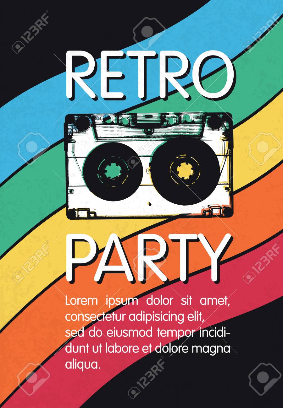 Retro Music Party Poster Design Disco Music Vintage Party Invitation Template Royalty Free Cliparts Vectors And Stock Illustration Image 54702627