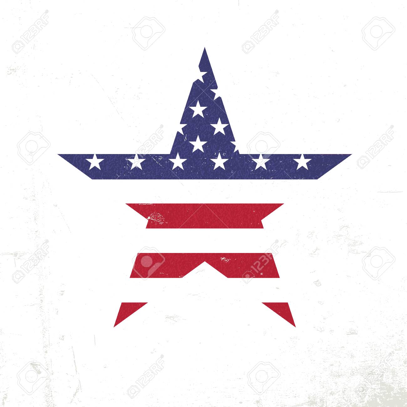 american flag in star shape patriotic design template grunge