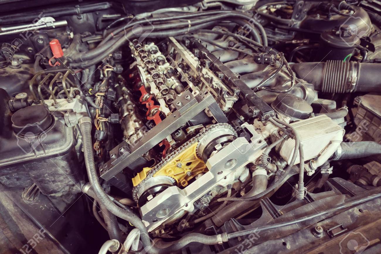 open car engine closeup automobile service nobody overhaul automobile servicing