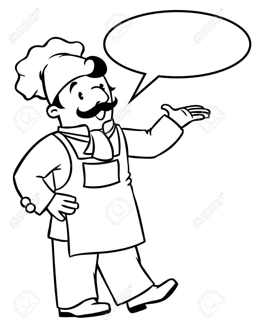 Coloriage ou tableau   colorier d un cuisinier ou d un chef dr´le