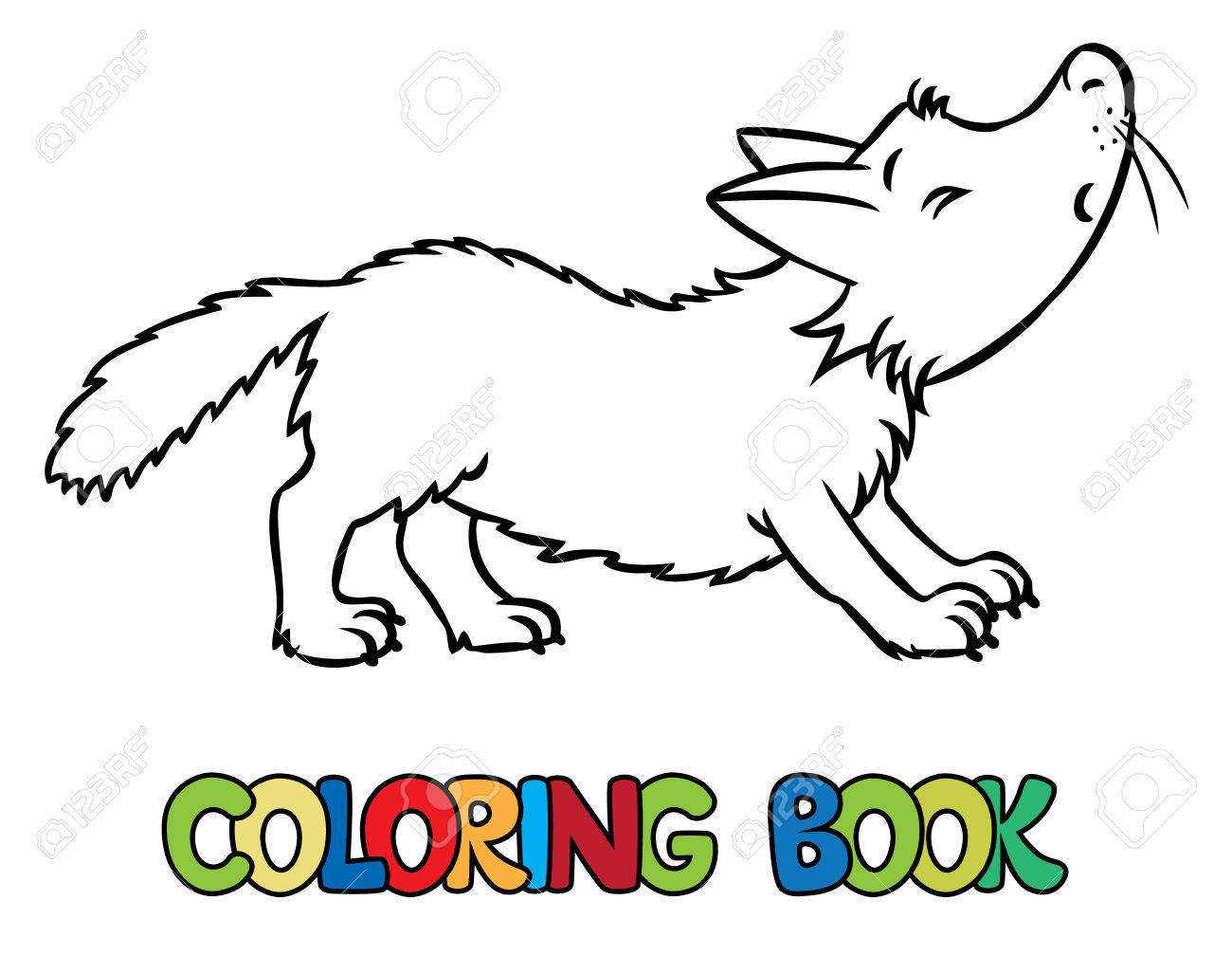 Libro Para Colorear O Dibujo Para Colorear De Lttle Lobo Aullidos