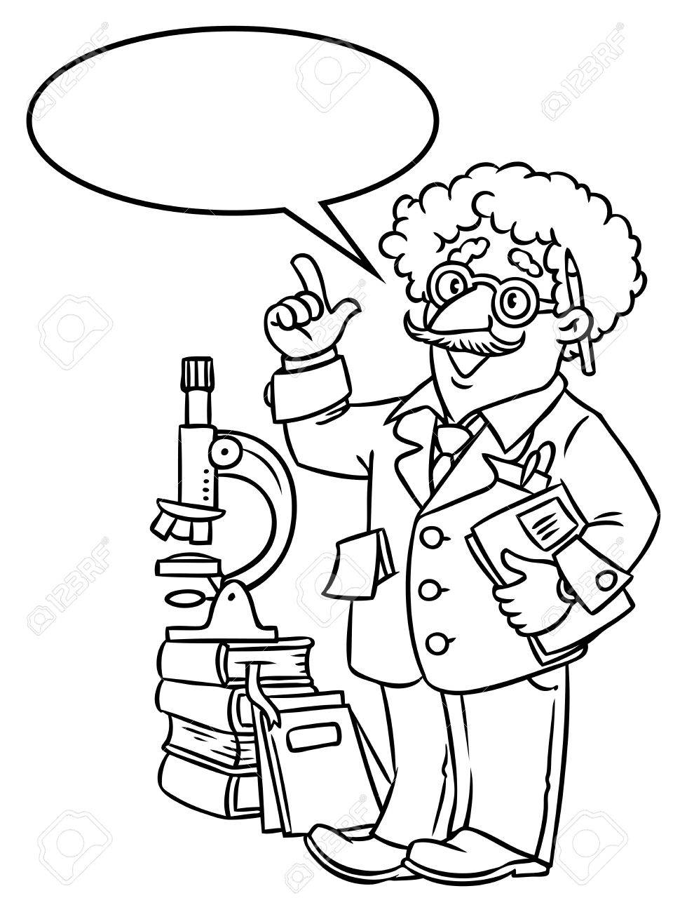 Foto Coloracion Del Cientifico Divertido O Inventor Un Anciano En