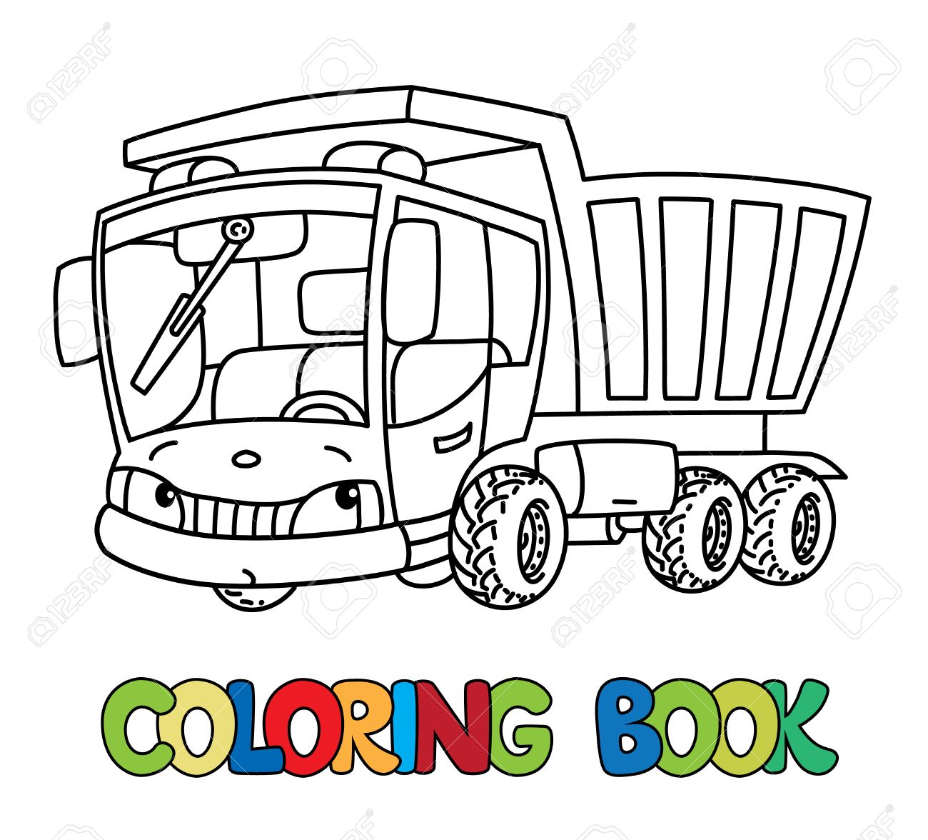 ダンプ トラックまたは貨物自動車塗り絵子供のため 目と口でかわいい車の小さい変ベクトル 子供のベクトル イラスト のイラスト素材 ベクタ Image ダンプ トラックまたは貨物自動車塗り絵子供のため 目と口でかわいい車の小さい変ベクトル 子供のベクトル イラスト のイラスト素材 ベクタ Image
