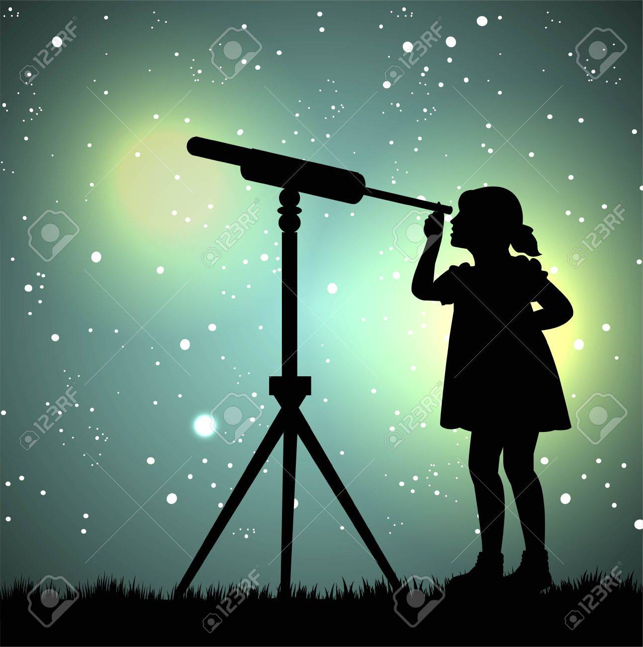 looking through a telescope