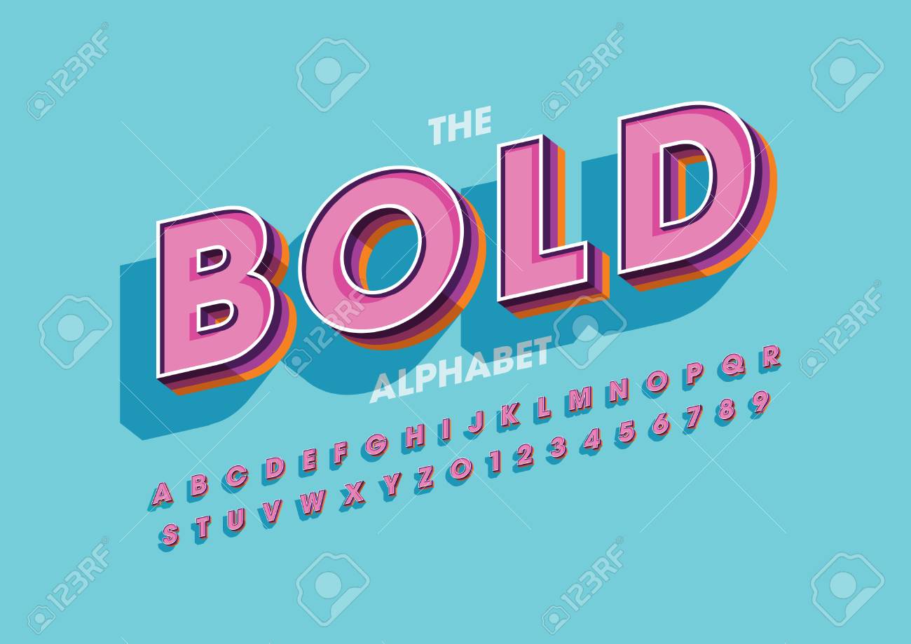 Vector of modern colorful font and alphabet - 95300829 Vector of modern colorful font and alphabet - 95300829