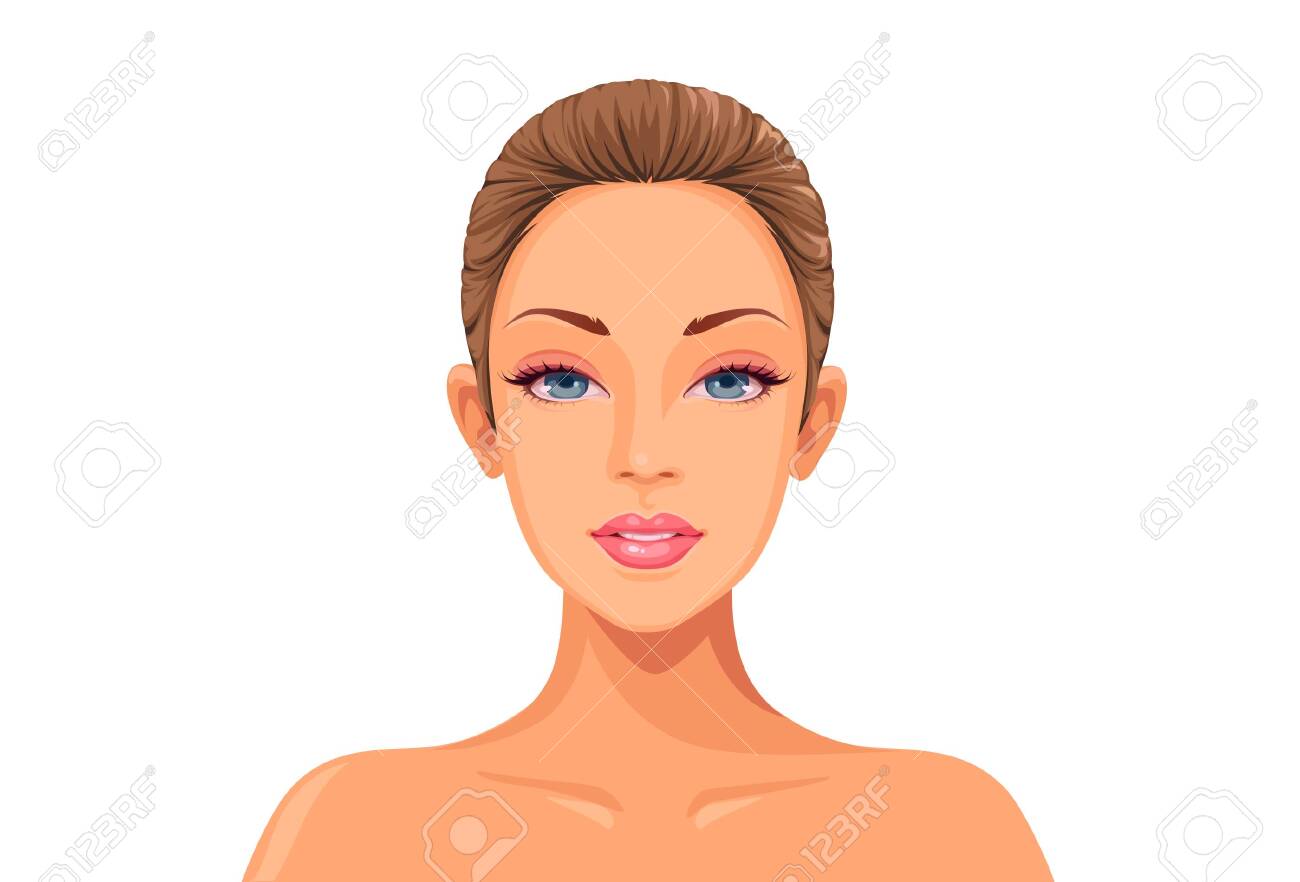 Beautiful women face ready for makeup game art vector - 152262449 Beautiful women face ready for makeup game art vector - 152262449