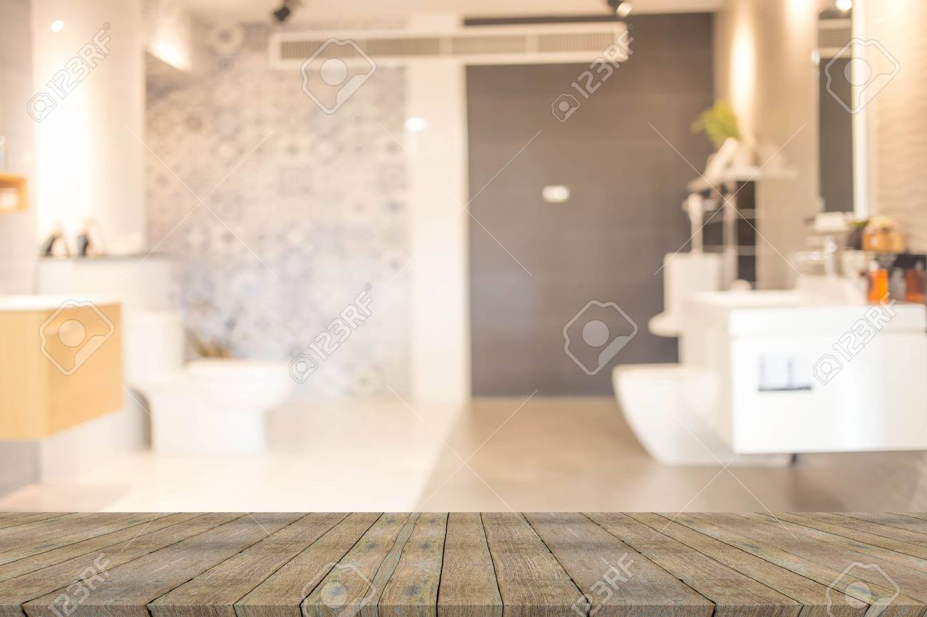 Cuarto de baño del desenfoque del fondo, plantilla de exposición de productos. Baño. Cuarto de baño del desenfoque del fondo, plantilla de exposición de productos. Baño.