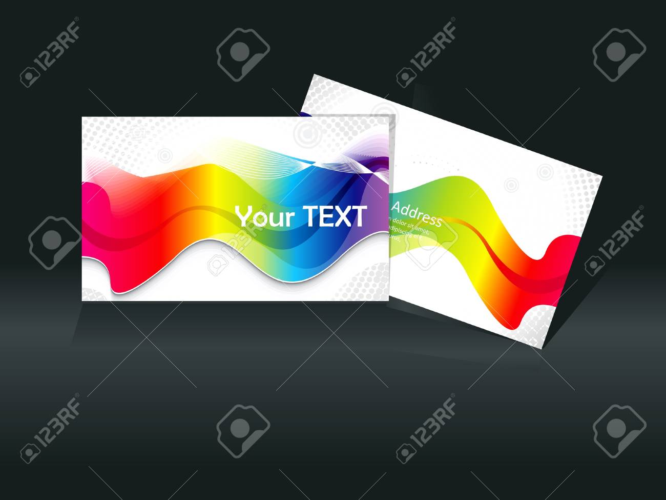 rainbow business card