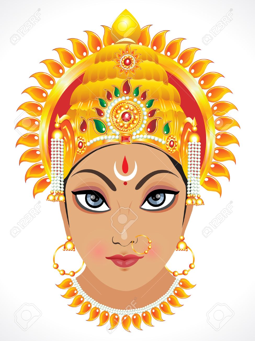 Abstract Goddess Durga Face Illustration