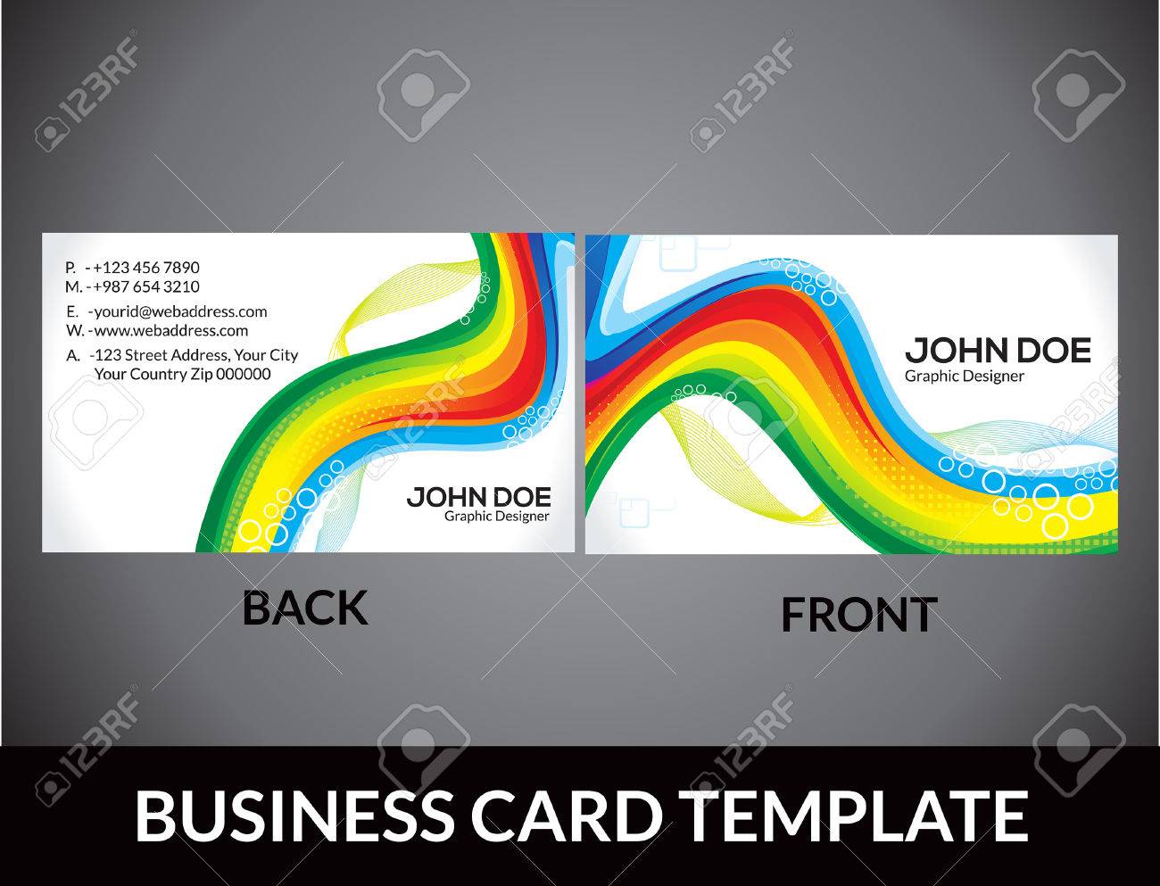 rainbow business card