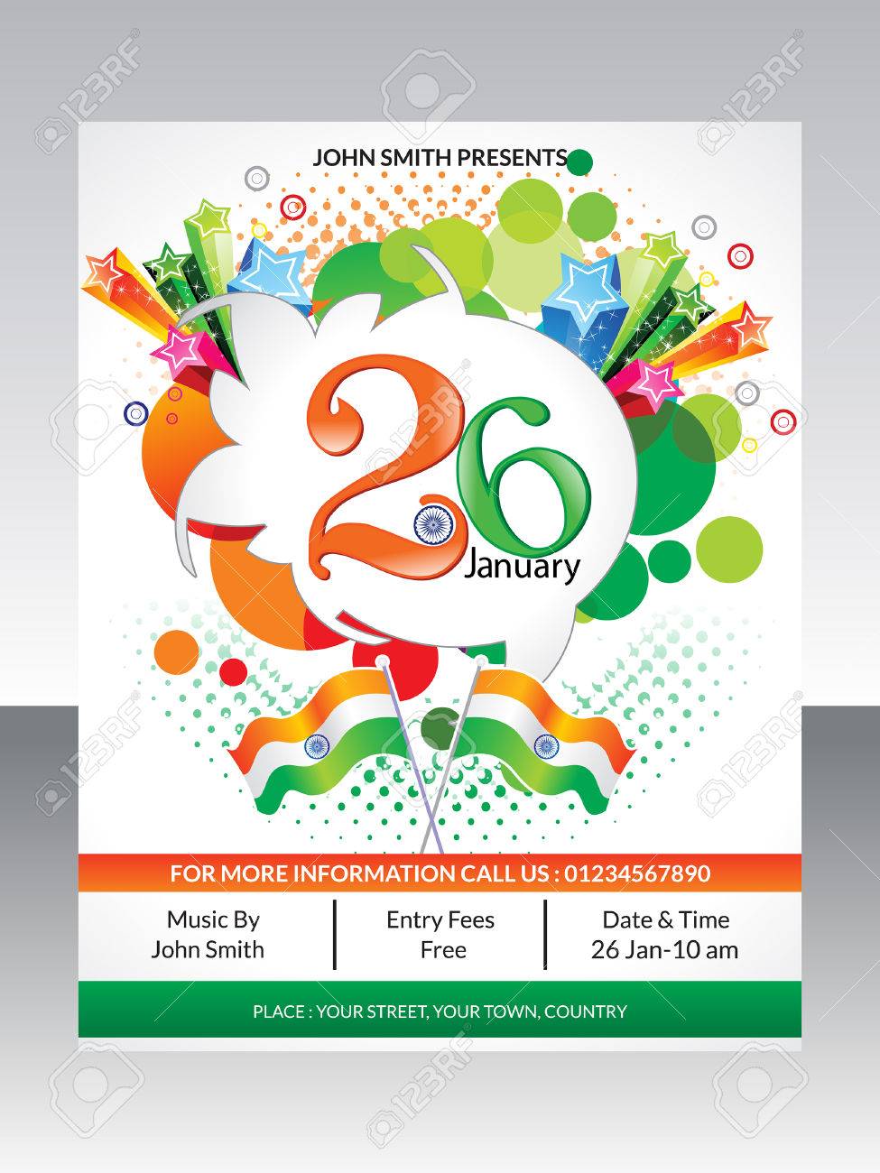 abstract republic day flyer template vector illustration royalty customer appreciation day flyer template