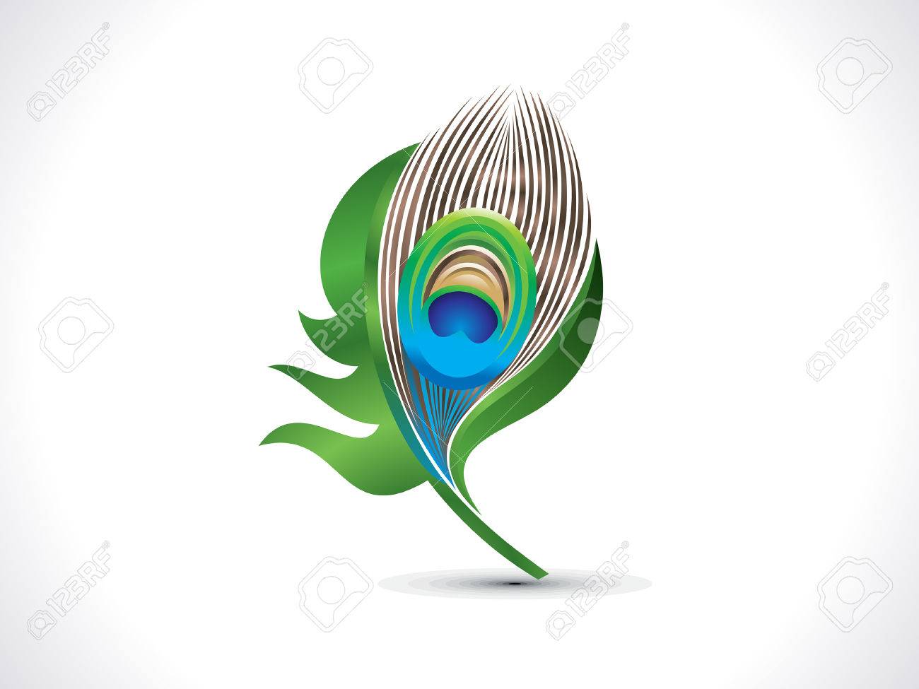 抽象芸術緑孔雀羽ベクトル図 のイラスト素材 ベクタ Image