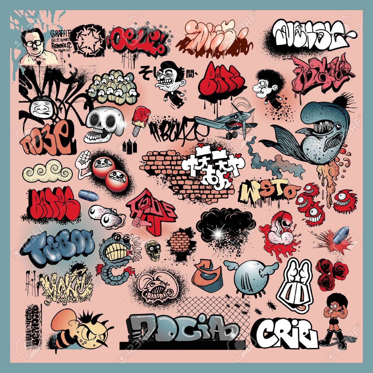 Street Art Graffiti Elements Royalty Free Cliparts Vectors And Stock Illustration Image