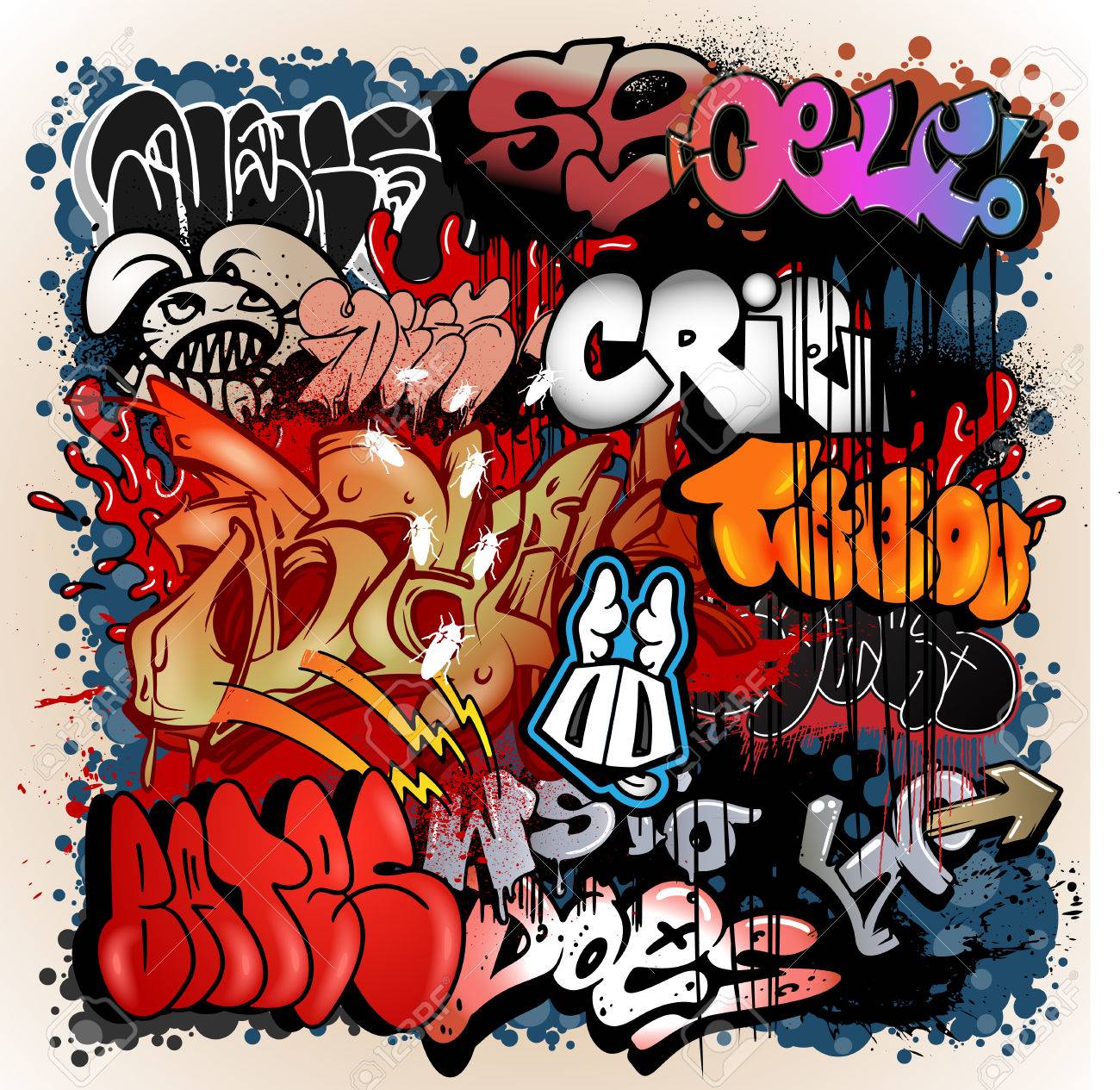 Graffiti Street Art Background Royalty Free Cliparts Vectors And Stock Illustration Image