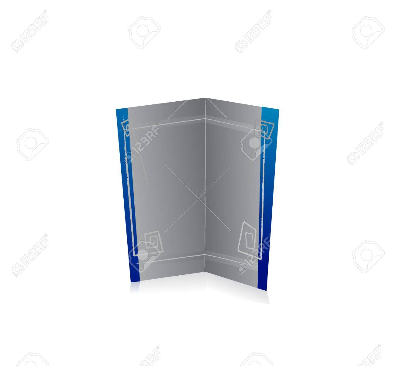 blue open booklet sheet of advertise vector illustration royalty open booklet
