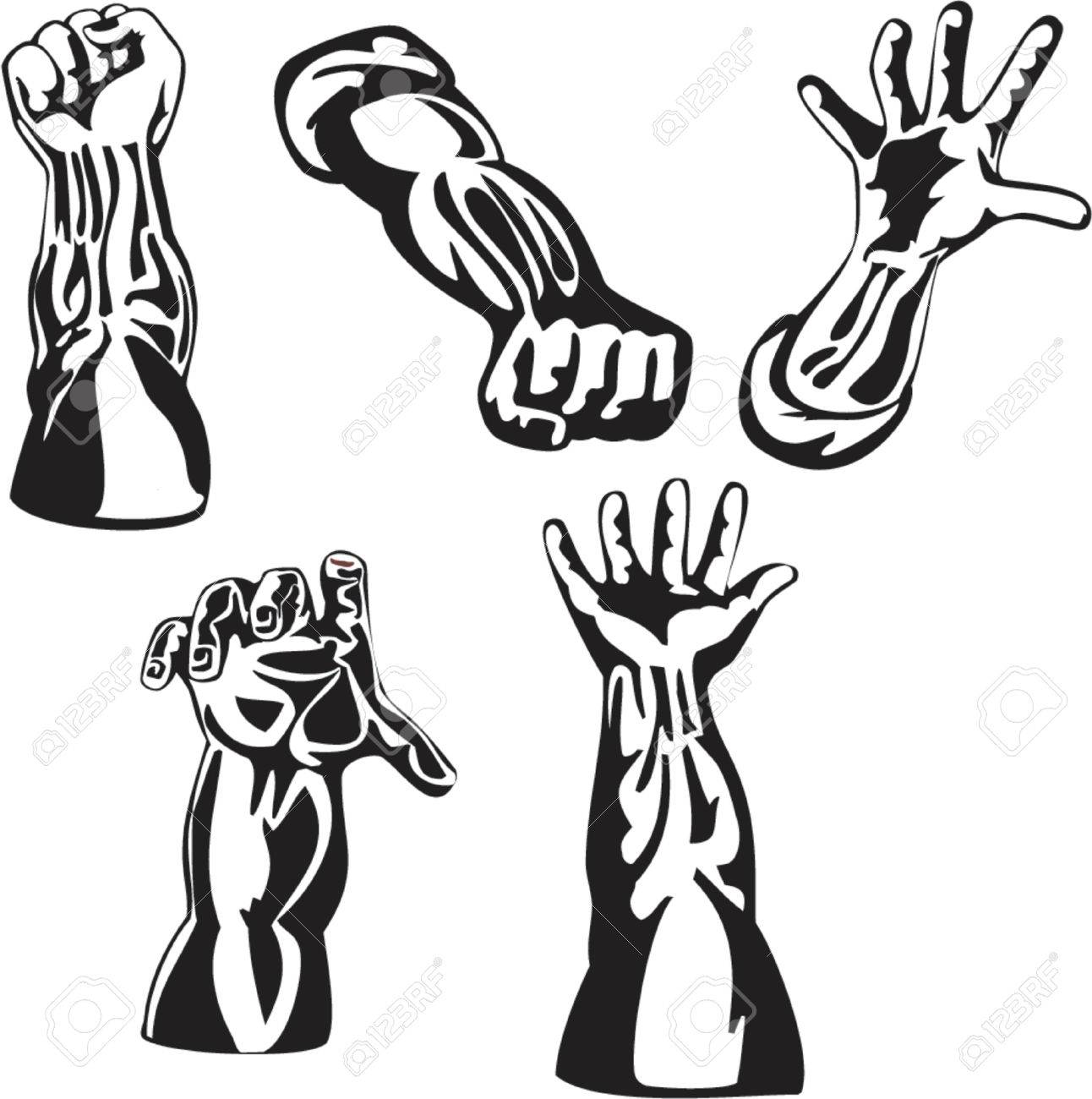 Retro style hands series black and white - 1372809 Retro style hands series black and white - 1372809