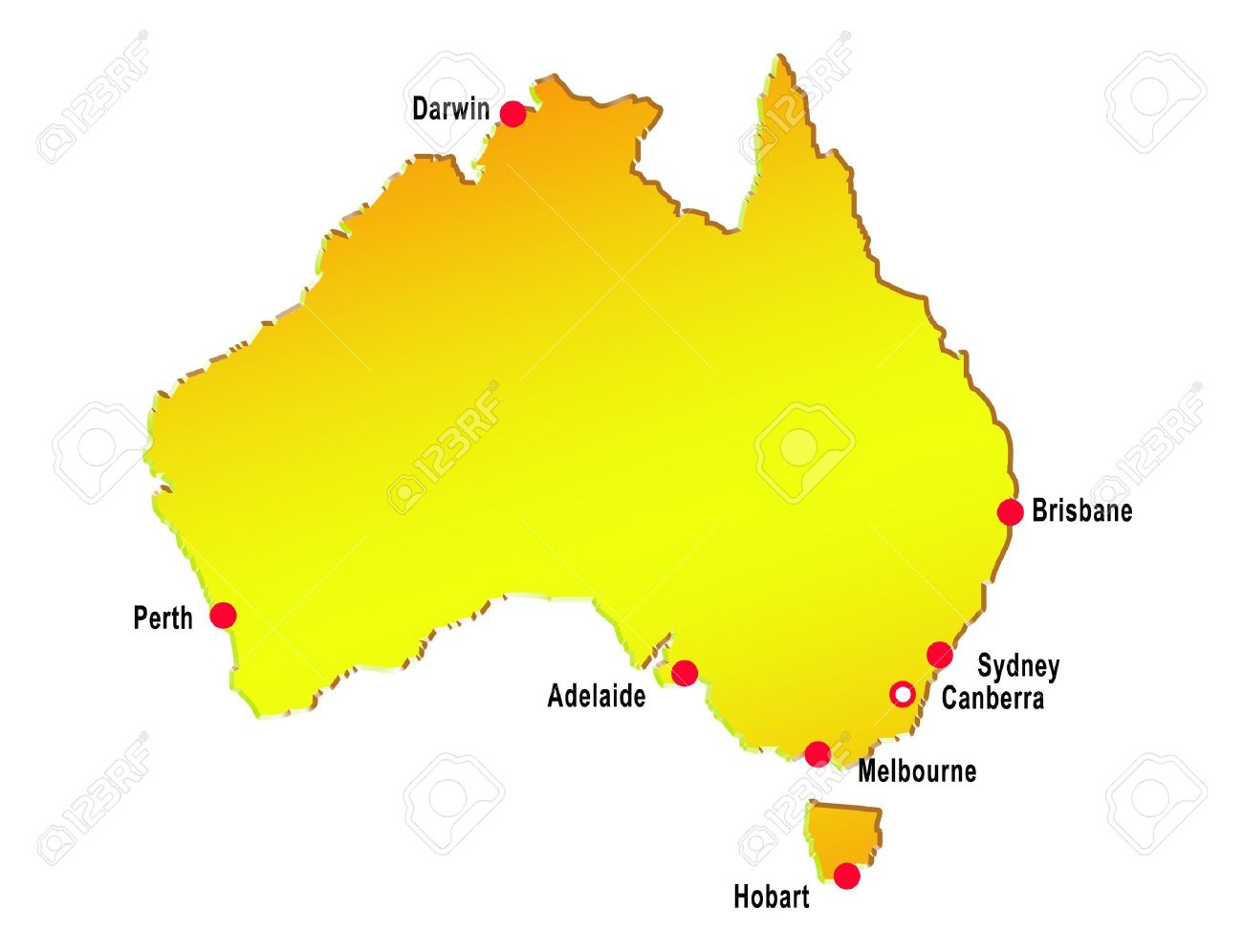Map Of Australia With Cities Map Of Australia With Major Cities Stock Photo, Picture And Royalty Free  Image. Image 6195772.