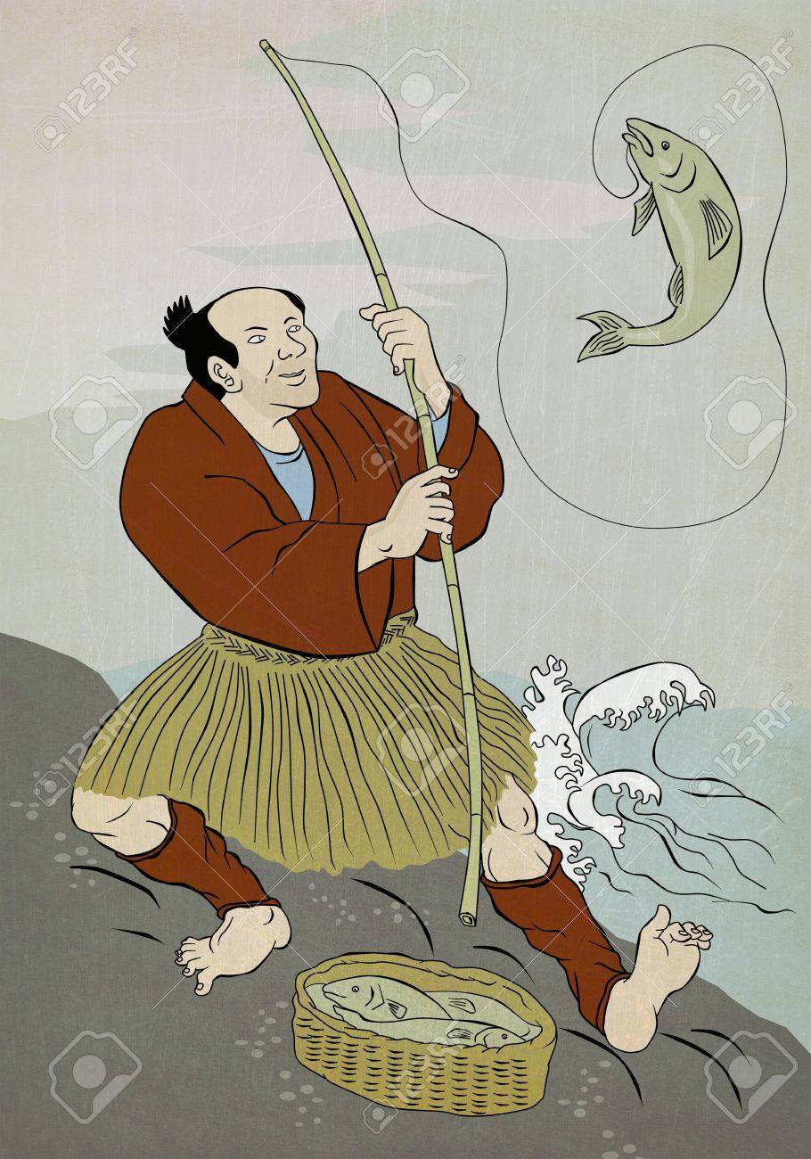図は 日本の漁師釣りトラウト魚を捕ること日本の木版画の印刷のスタイルで行わ湖の上の岩の上です の写真素材 画像素材 Image 図は 日本の漁師釣りトラウト魚を捕ること日本の木版画の印刷のスタイルで行わ湖の上の岩の上です の写真素材 画像素材 Image