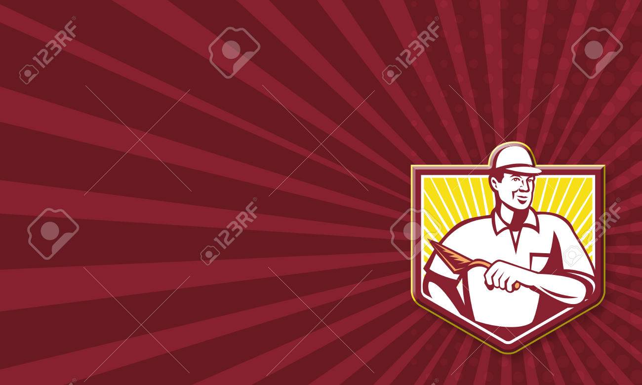 Business Card Template Showing Illustration Of A Tiler Plasterer Pertaining To Plastering Business Cards Templates