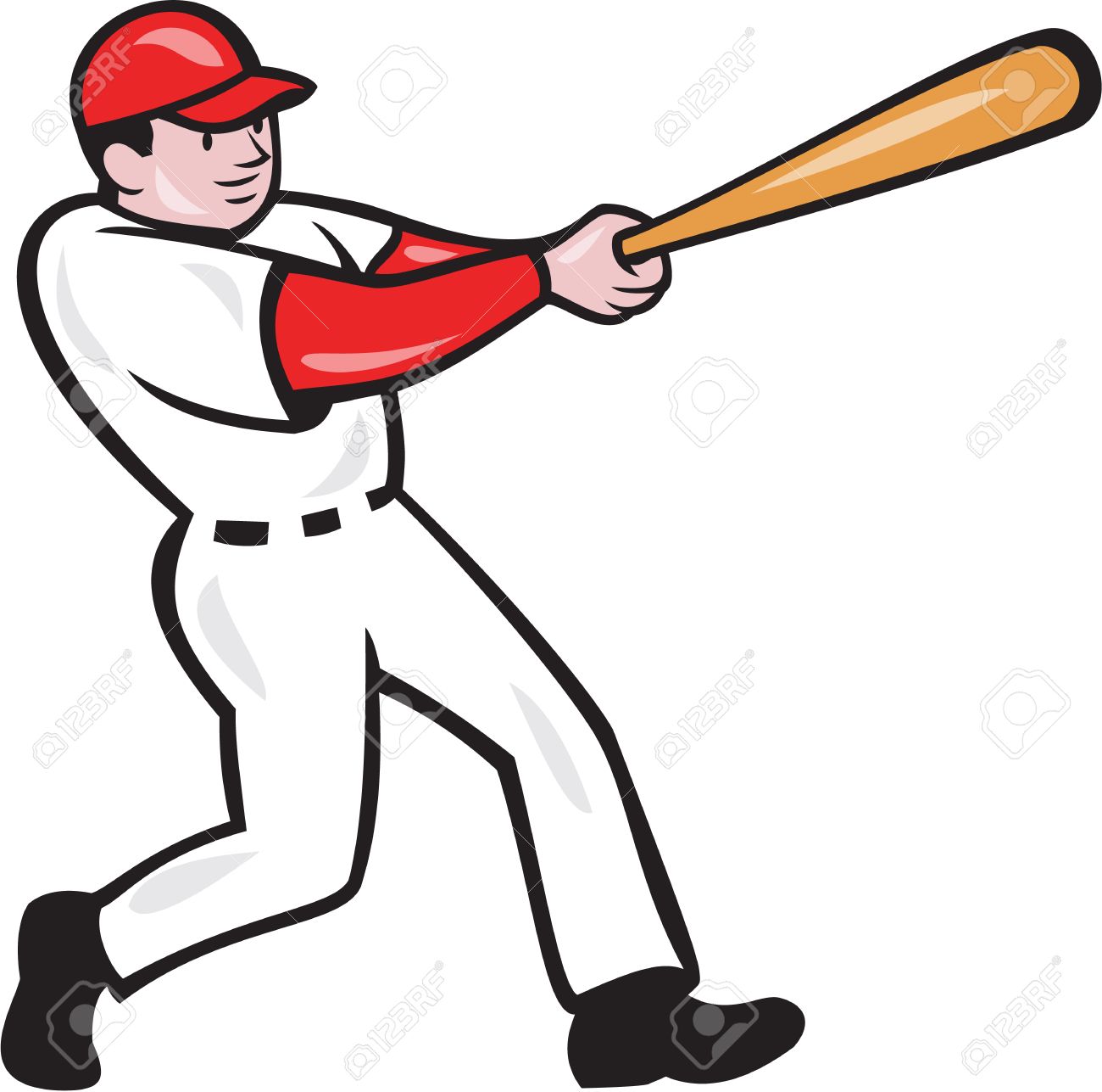 Illustration Of An American Baseball Player Batter Hitter Batting With Bat  Done In Cartoon Style Isolated On White Background. Royalty Free SVG,  Cliparts, Vectors, and Stock Illustration. Image 26918547., image size:1300x1287